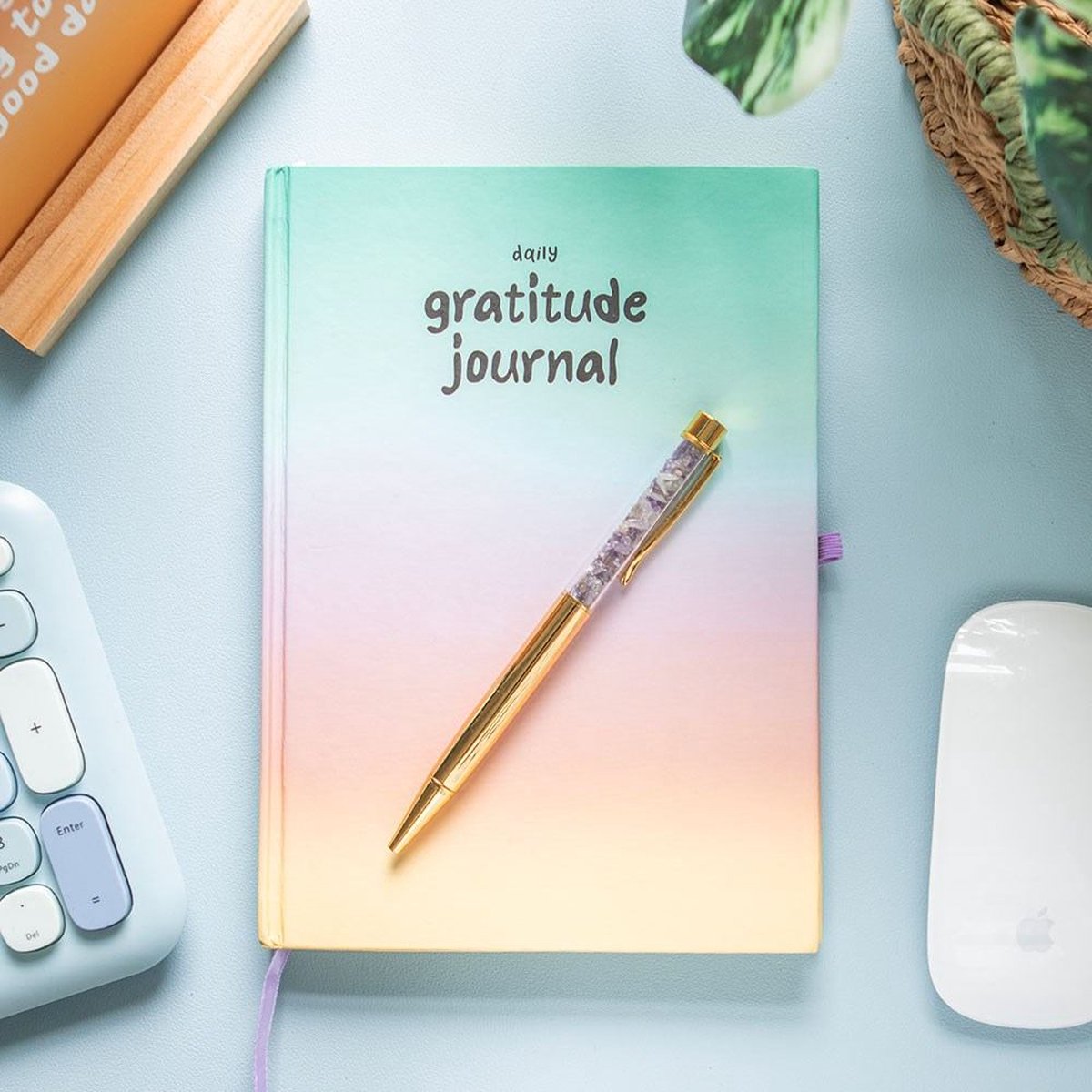 Something Different - Multicoloured Gratitude with Amethyst Pen Notitieboek - Multicolours