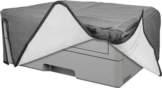 Housse d'imprimante kwmobile adaptée à la mallette Brother HL-L2310D / L2350DW / L2370DN / L2375DW - Housse en lin - Housse anti-poussière pour imprimante en gris foncé