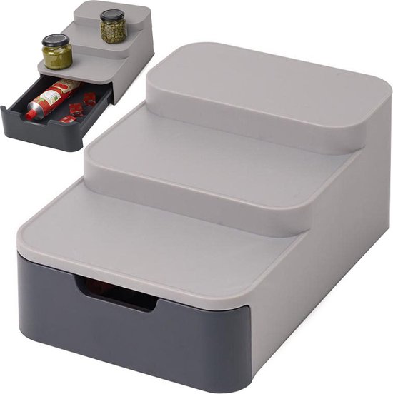 Gewudraw Keuken Aanrecht Organizer Hoek Plank - 3 Tier Badkamer Teller Organizer Opslag voor Keuken Kleine Planken, Kruidenrek, Koffiebar, Over Gootsteen, Rustiek Bruin