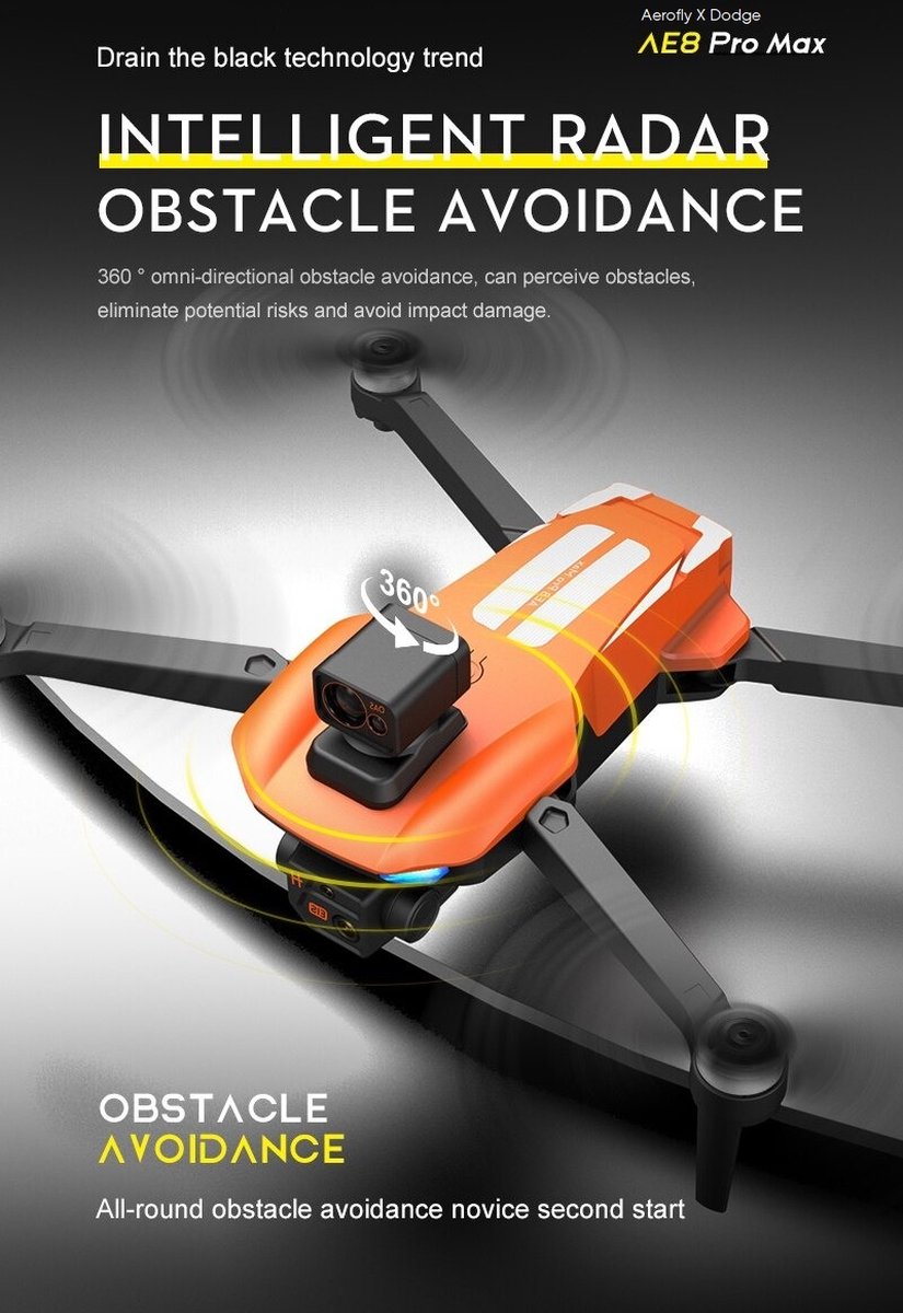 LUXWALLET Aerofly Pro Dodge - 30km/h - GPS Drone + OAS (Obstakels Vermijden) - 1200 Meter - 1-As Camera - EIS Stabilisator + 2 ACCU + IOS/Android App thumbnail 8