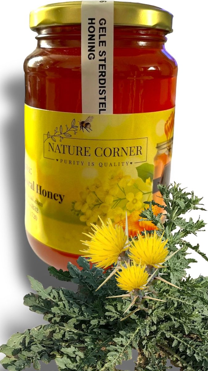 Gele Sterdistelhoning | Yellow Star Thistle Honey | Miel de Chardon Étoilé Jaune | عسل الدردار (المرار) – 100% Puur & Natuurlijk | Rauw & Onverhit | 450g
