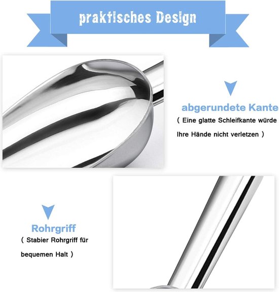 3-delige roestvrijstalen ijsschep set - voederschep meelschep afweegschep - hoogwaardig en vaatwasmachinebestendig - verschillende maten - 12 oz van Rösle — afbeelding 4