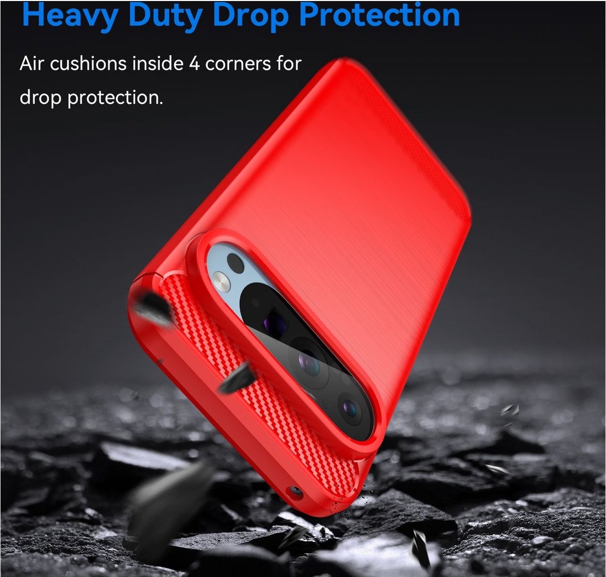 Mobigear Hoesje geschikt voor Google Pixel 9 Telefoonhoesje Flexibel TPU | Mobigear Brushed Slim Backcover | Pixel 9 Case | Back Cover - Rood
