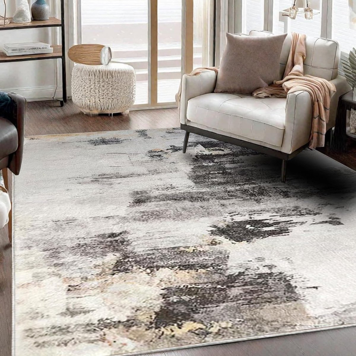 Goodivery ® Stijlvolle Zachte Vloerkleed voor Woonkamer en Slaapkamer - Abstract Bruin/Multicolor, 160 x 200 cm