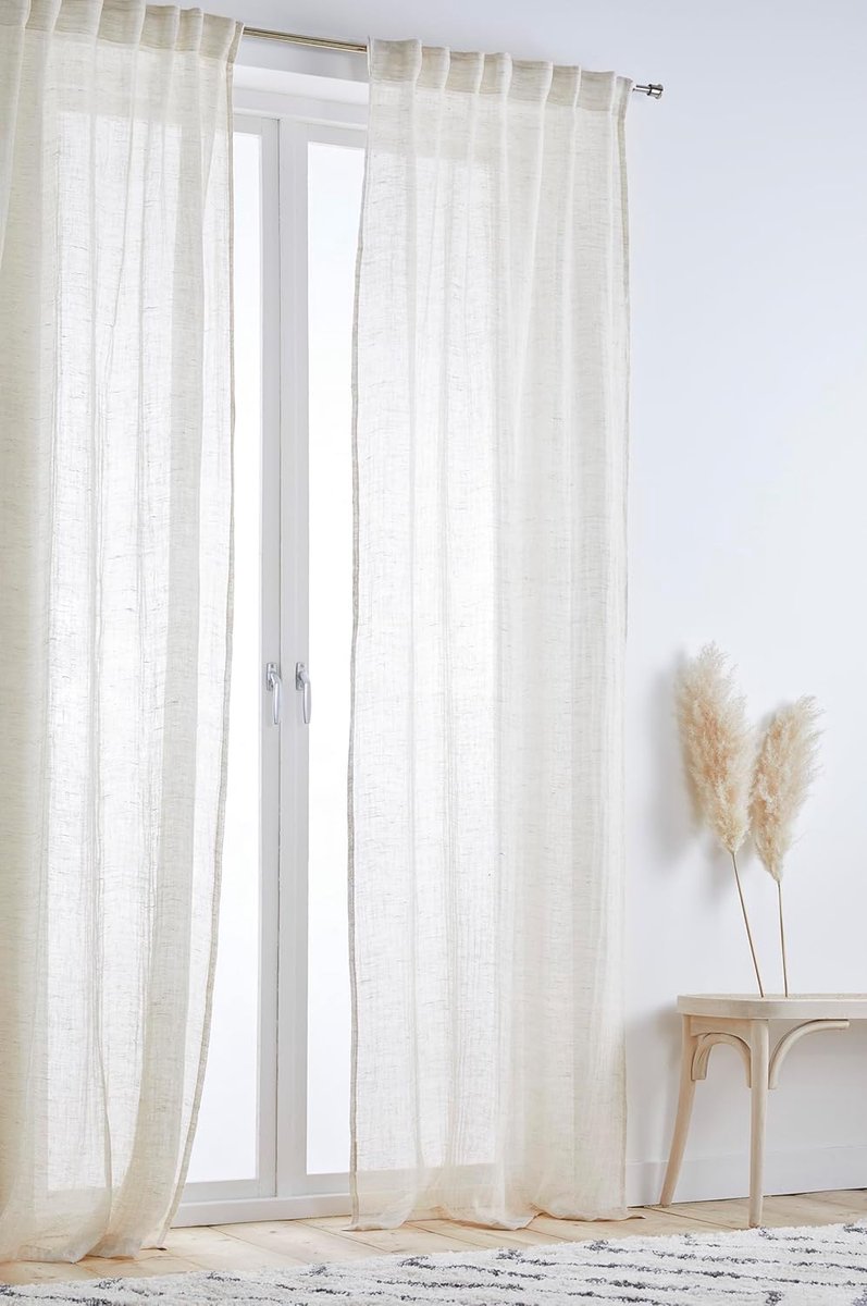 Goodivery ® Hoge Kwaliteit Multifunctionele Gekleurde Linnen Gordijnen voor Woonkamer - Set van 2, 300 cm