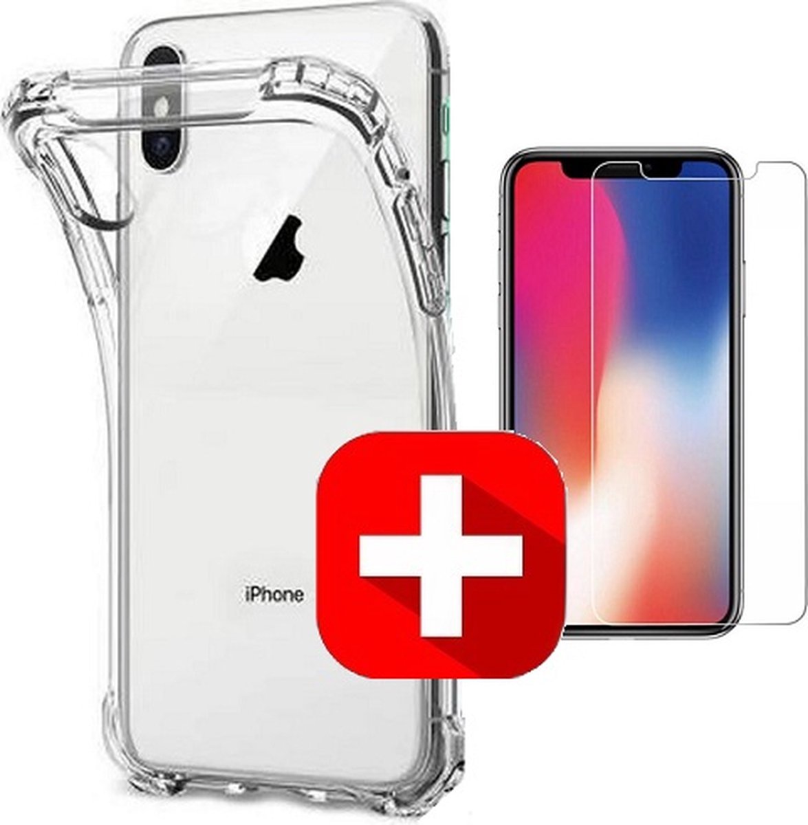iPhone XS Hoesje Valbescherming + Screenprotector