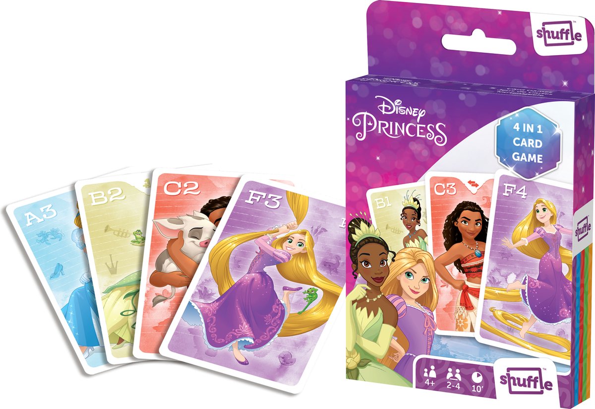 Shuffle Disney Princess - 4-in-1 Kaartspellen (Kwartet, memo, snap, actiespel) — afbeelding 10