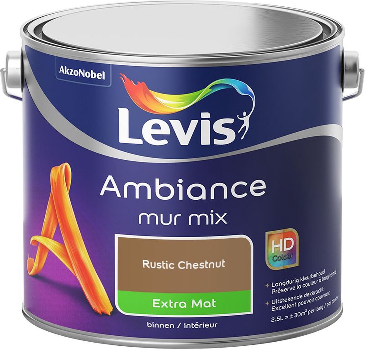 Levis - Ambiance Mur Extra Mat Mix - Rustic Chestnut - Mengverf - 2,5 L