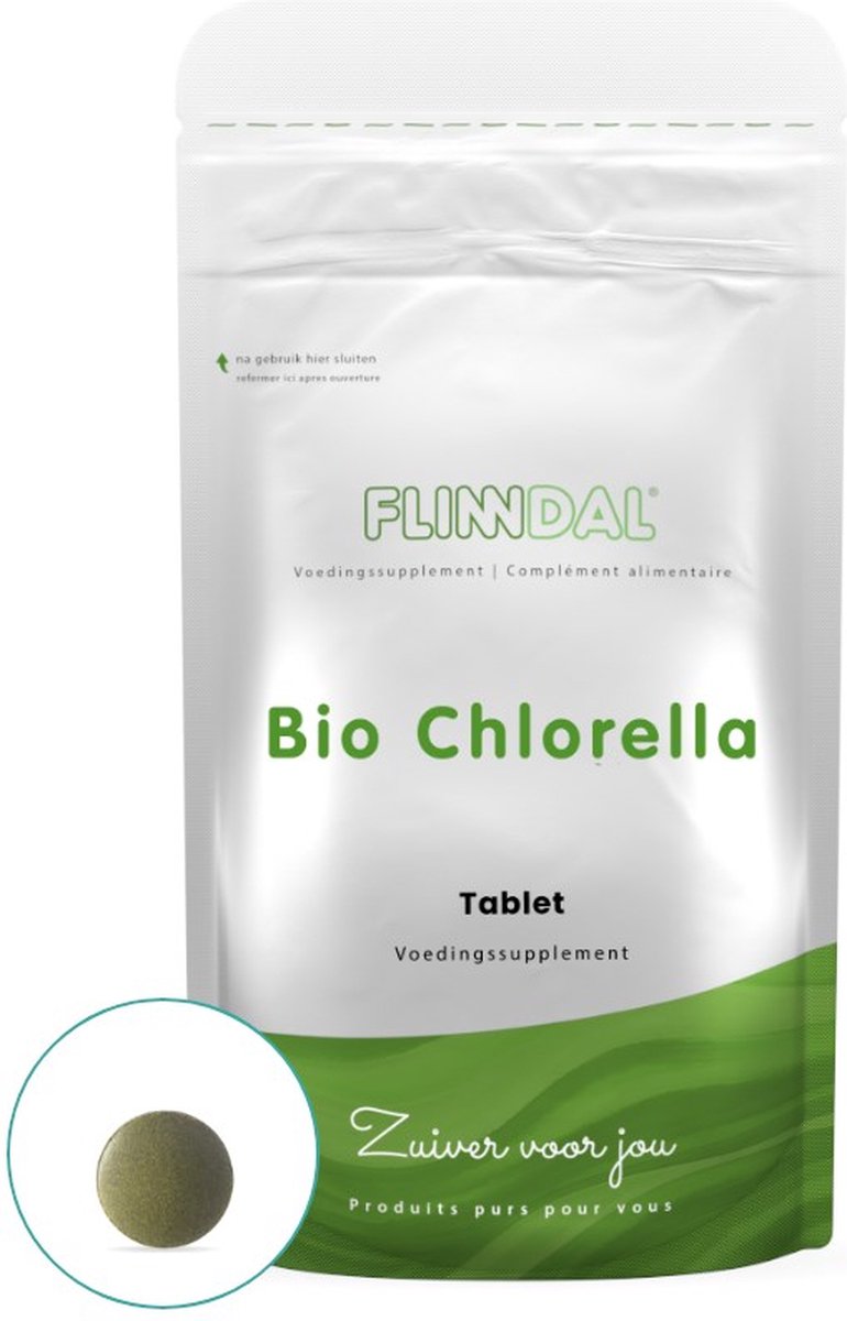 Goedkoopste Flinndal Chlorella Tabletten - Ondersteunt Lever, Nieren en Galblaas - 90 Tabletten