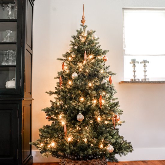 Sapin de Noël artificiel Little Grove Épicéa Blanc Conique - PE et PVC - H240 x Ø135 cm