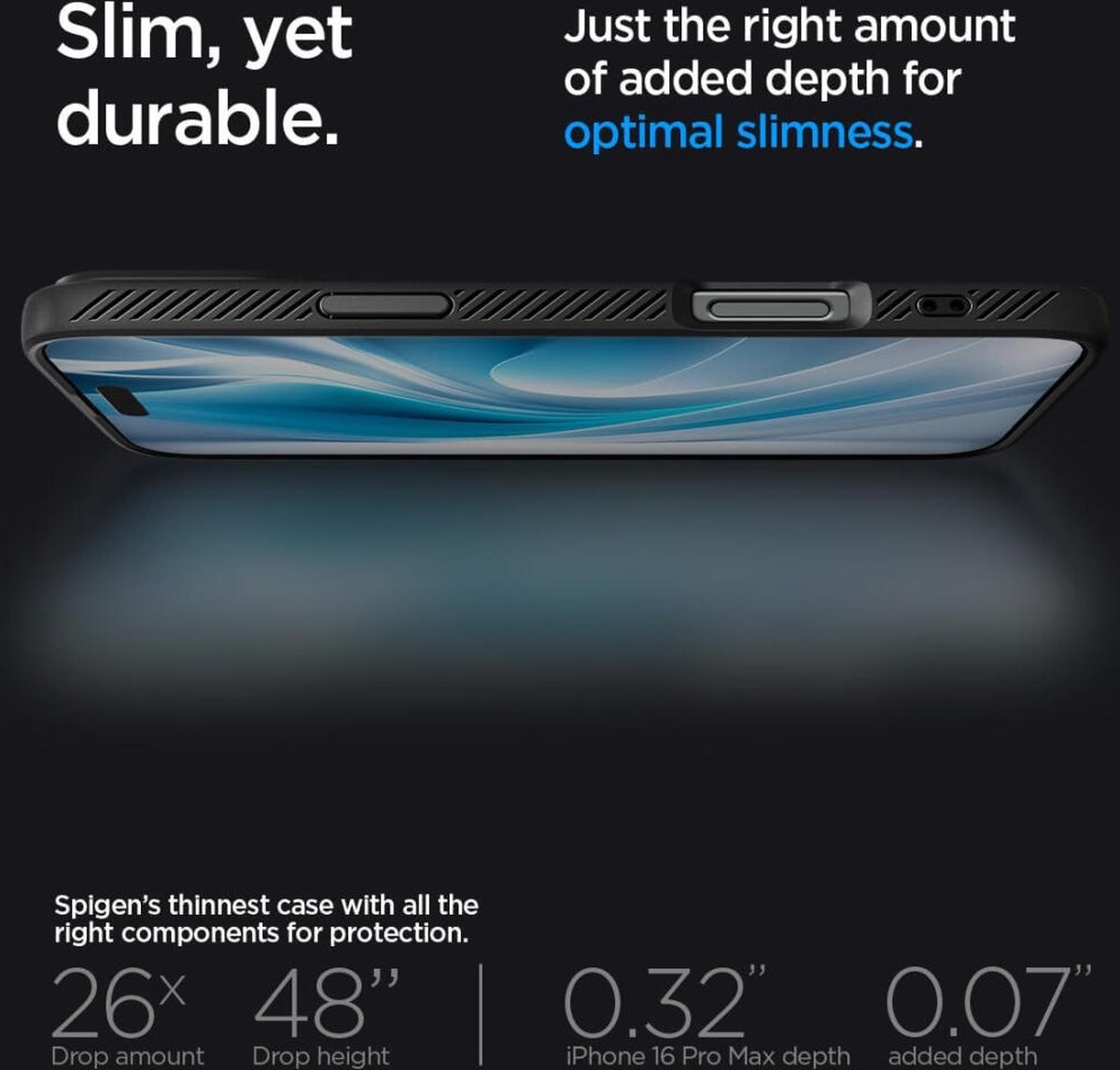 iPhone 16 Pro Max hoesje Spigen Liquid Air zwart TPU schokbestendig slank design optimale bescherming - Afbeelding 5