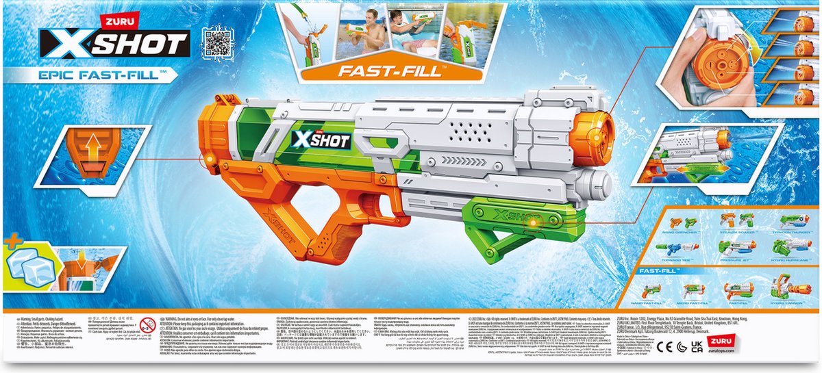 ZURU - XSHOT - Water Fast-Fill Epic Water Blaster - Waterpistool - 1000ML — afbeelding 9