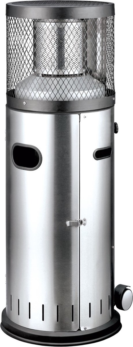 Enders Polo 2.0 Warmteheater – Compacte Staande Terrasverwarmer – Ideaal voor Buitenruimtes – 6 kW Verwarming, Gasgestuurd – Hoogte 115 cm – Zilver