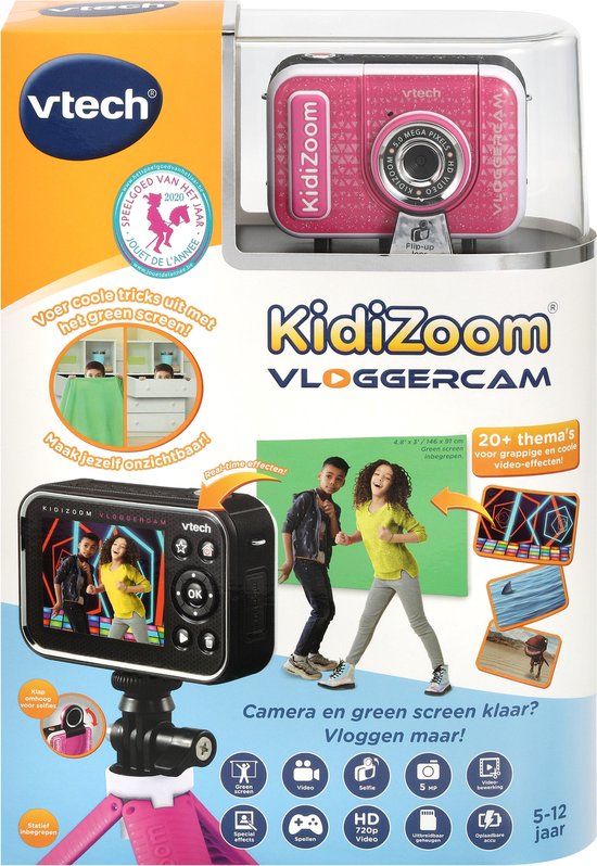 VTech Kidizoom Vloggercam - Roze speelcamera met green screen - 5 tot 12 jaar