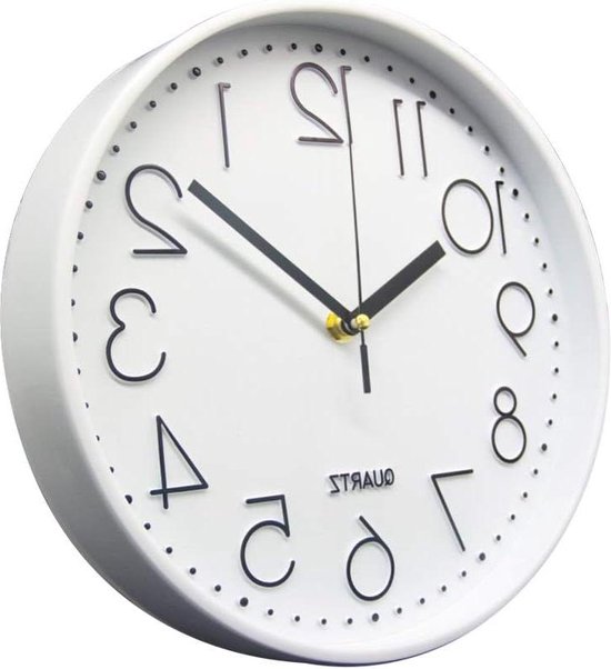 Delgeo wandklok zilver, moderne decoratie, geen tijk, voor