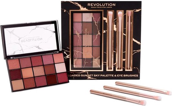 Makeup Revolution Reloaded Sunset Sky Palette & Eye Brush Gift Set - Cadeau - Oogschaduw & Makeup Brushes