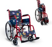 Mobiclinic Teatro - Rolstoel - Kinderrolstoel - Opvouwbare - 40,5cm zitting - Grote wielen - Met voetsteunen - Kinderontwerp - Stevig en lichtgewicht - Tot 100 kg