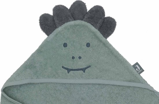 Jollein - Badcape Badstof 75x75cm - Baby Handdoek met Badcape, Omslagdoek, Badponcho - Jungle Jambo Croco