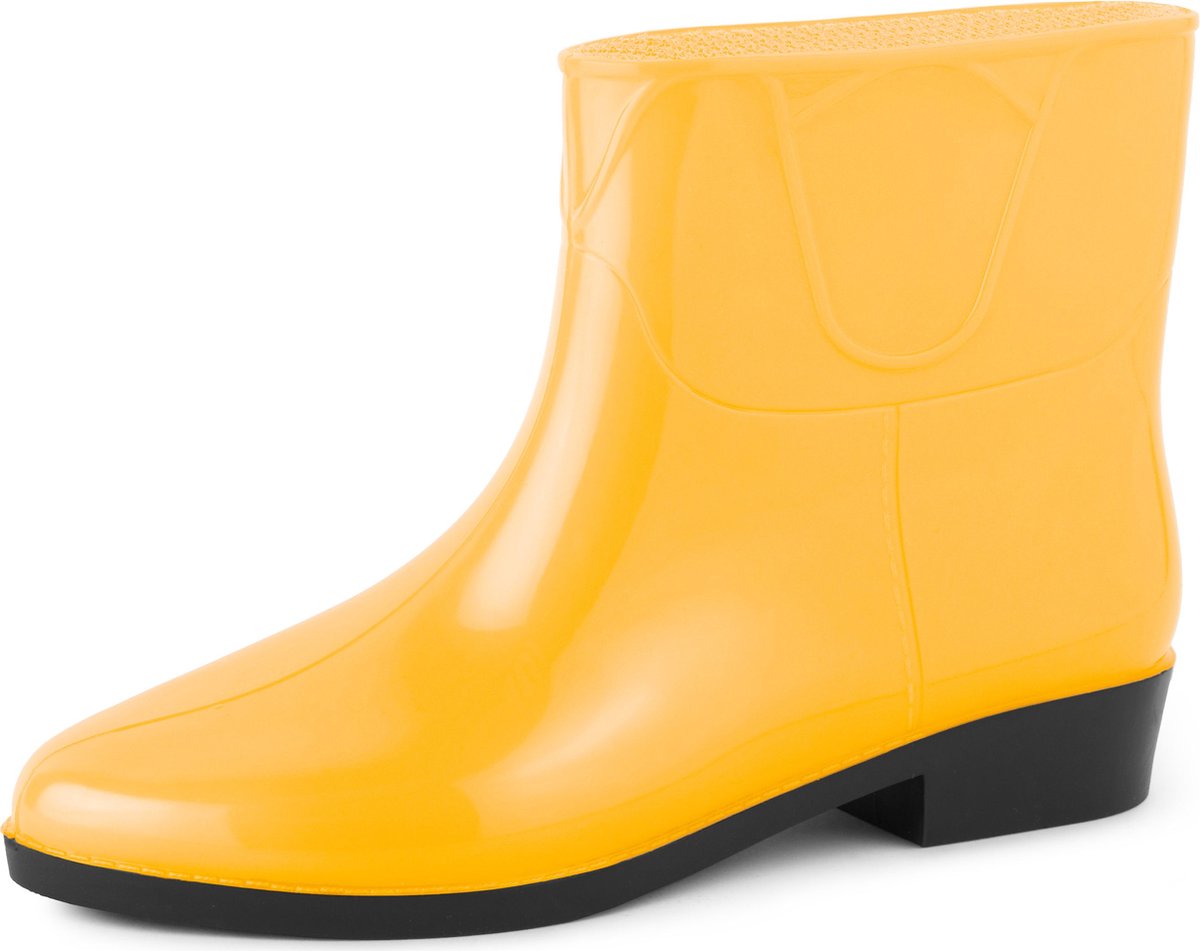 Ladeheid Dames Regenlaarzen - Korte Rubberen Laarzen - PVC - LA-ZT-Meduza - Geel 2M - 38
