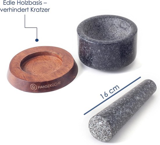 Vijzel met schenktuit en stamper van graniet 8,5 cm | Vijzels kopen - Kookwinkel Kitchen&More