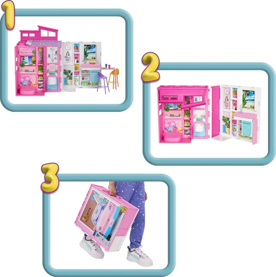 Barbie 65-jarig Jubileum Met 4-kamer Appartement Meubels En Pop Roze — afbeelding 2