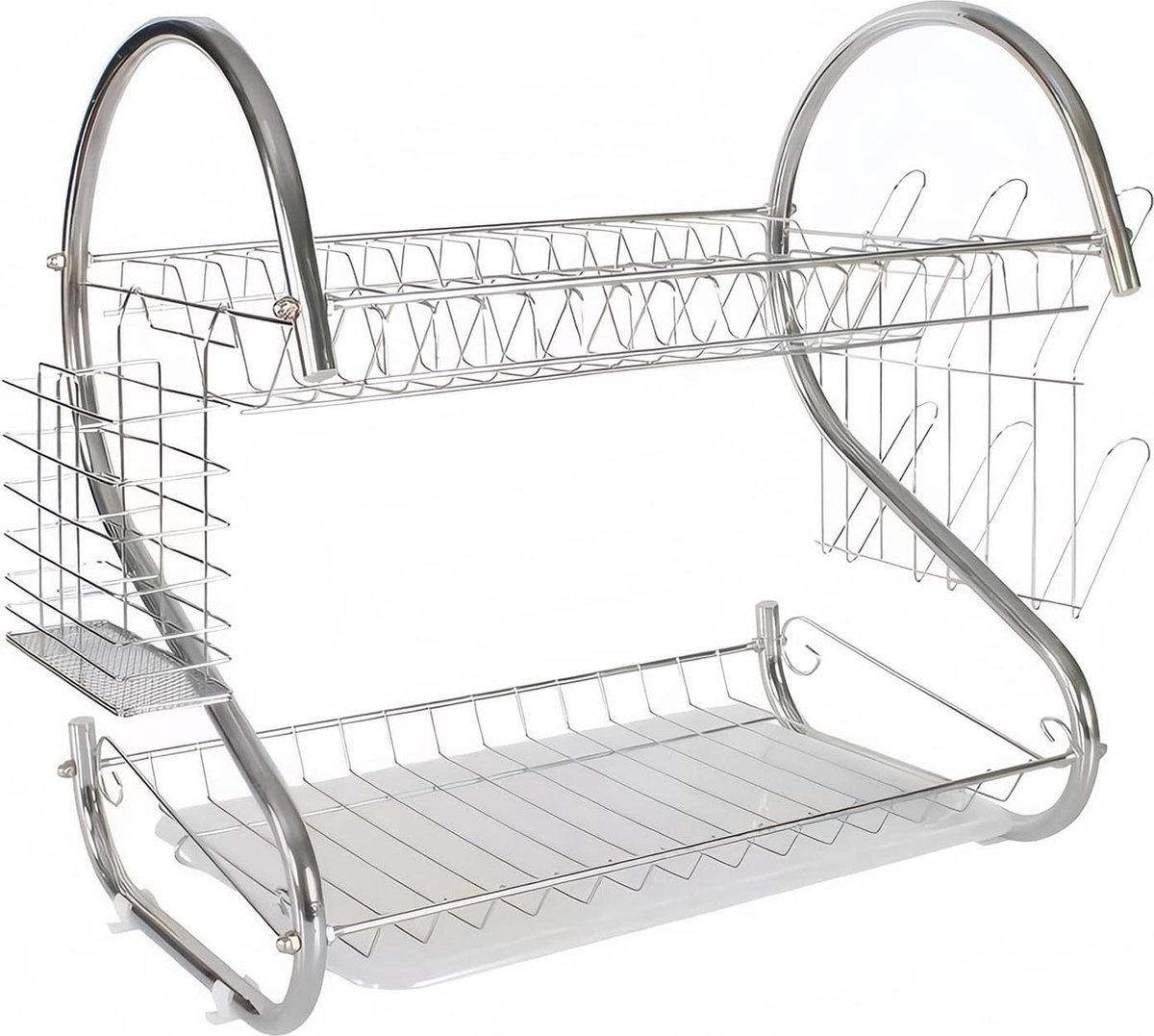 Goedkoopste Afdruiprek met 2 niveaus en accessoires voor keukenorganisatie