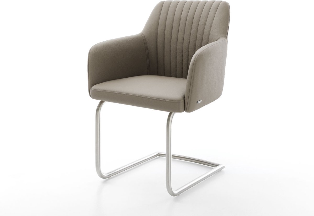 Sledestoel Greg-Flex sledemodel rond roestvrij staal echt leer mud pocketveer kern
