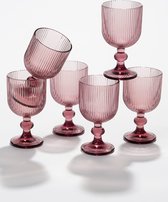 Mica Decorations Verre à Vin Merlot - Set de 6 - 250 ml - Glas - Violet