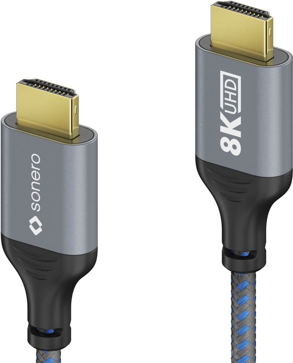 sonero SPC-HD110-030 HDMI kabel 3 m HDMI Type A (Standaard) Blauw, Grijs