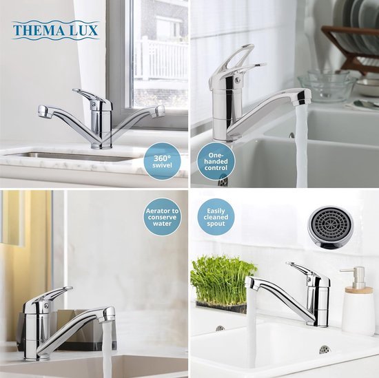 AuraLum Max Wastafelkraan Badkamer,Waterval Wastafelmengkraan,Hoge Uitloop 315mm,Wastafelkraan