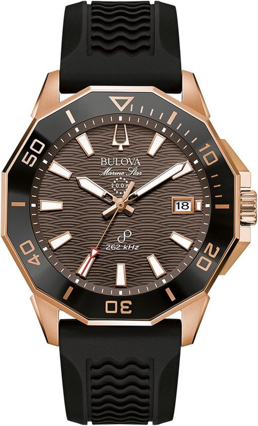 Bulova Marine Star 98B421 Horloge - Rubber - Zwart - Ø 44 mm | bol