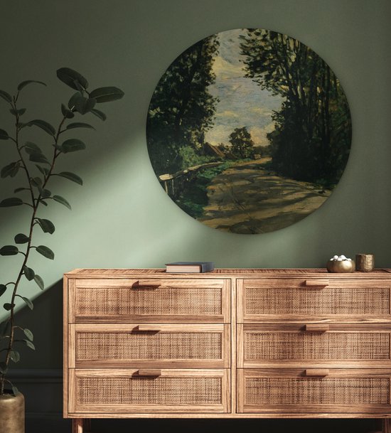 Wall Circle - Indoor Wall Circle - Le chemin de la ferme Saint Simon - Tableau de Claude Monet - ⌀ 90 cm - Décoration murale - Peintures Ronds