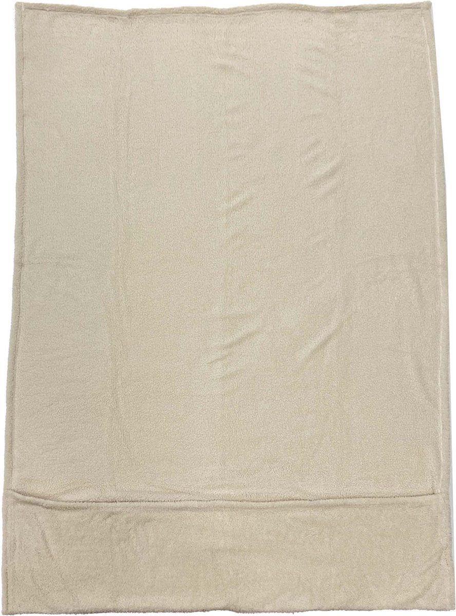 GIJS - plaid 120x180 cm - fleece deken - met voetenzak - Tofu - beige – foto 2