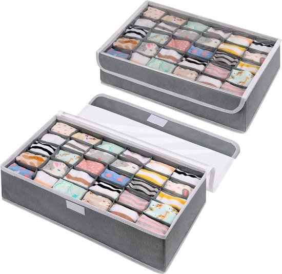 Relaxdays kast organizer, set van 3, stapelbaar kleding opbergsysteem, uittrekbaar, 24,5x33,5x43,5 cm, badkamer, grijs