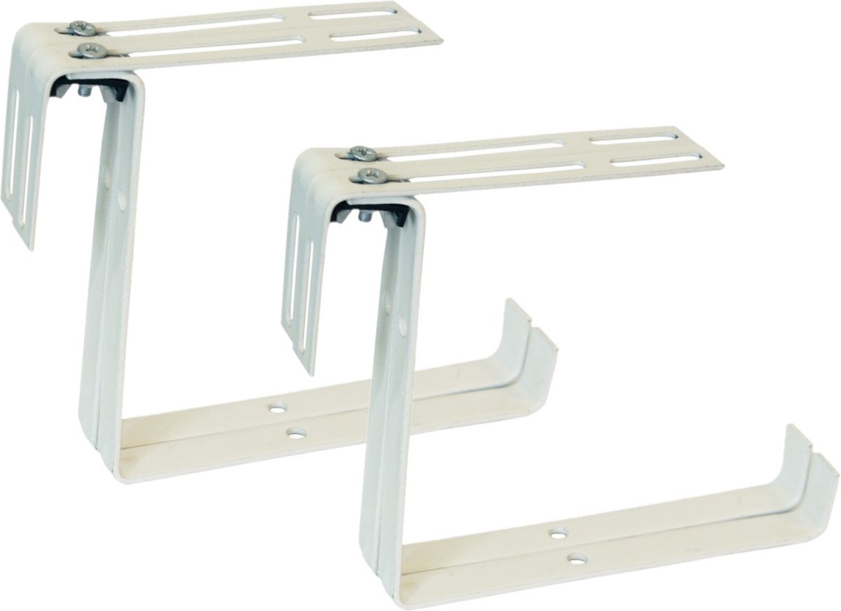 Geli Balkonbeugel - 6x - voor railing t/m 14 cm - wit - bloem/plantenbakken ophang beugel