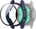Watch case screenprotector - hoesje - gehard glas - geschikt voor Samsung Galaxy Watch 4 (40 mm) - donkerblauw