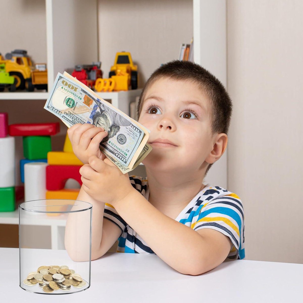 Doorzichtig Acryl Spaarvarken Voor Volwassenen Geldbesparende Doos Budget Helper Onopeningsbare Muntpot
