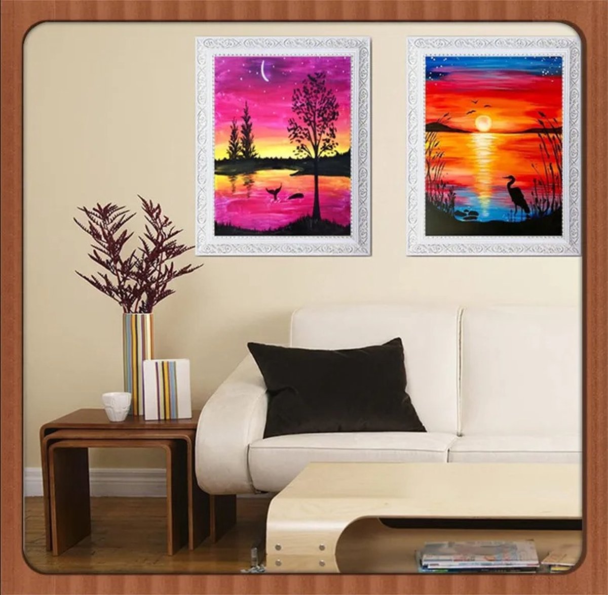 Huntex 12-Pack Diamond Painting Kit - Diamond painting Volwassenen - Diamond Painting kinderen - DIY Paint op Nummer - Ronde Steentjes voor Beginners en Gevorderden - 30x40cm — afbeelding 8