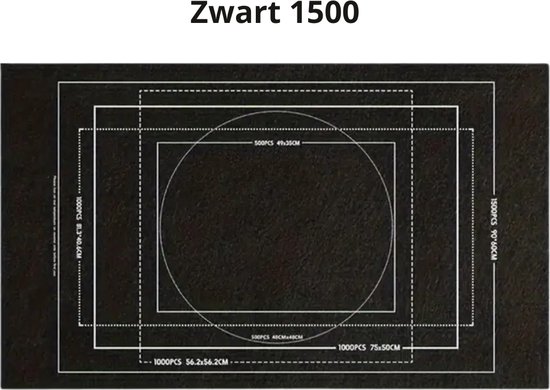 Foto: Bovista puzzelmat portapuzzle puzzelmap 1000 stukjes 1500 stukjes puzzelkoffer puzzelbord opbergsysteem zwart inclusief accessoires