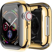 MY PROTECT - Hoesje Geschikt Voor Apple Watch 41mm Siliconen Bescherm Case - Screenprotector - Transparant/Goud