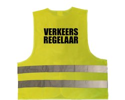 Verkeersregelaar vest / hesje geel met reflecterende strepen voor volwassenen - wegwerkzaamheden/incidenten/omleiding - veiligheidshesjes / veiligheidsvesten