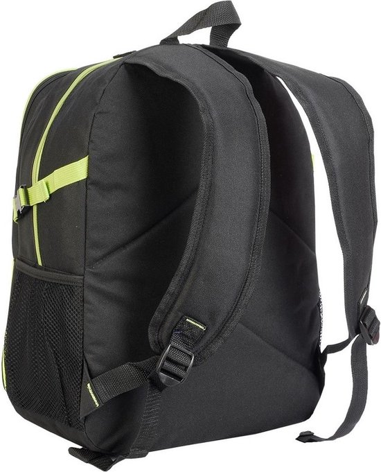 Allround rugzak rugtas zwart limegroen 44 cm A4 formaat Schooltas . bol