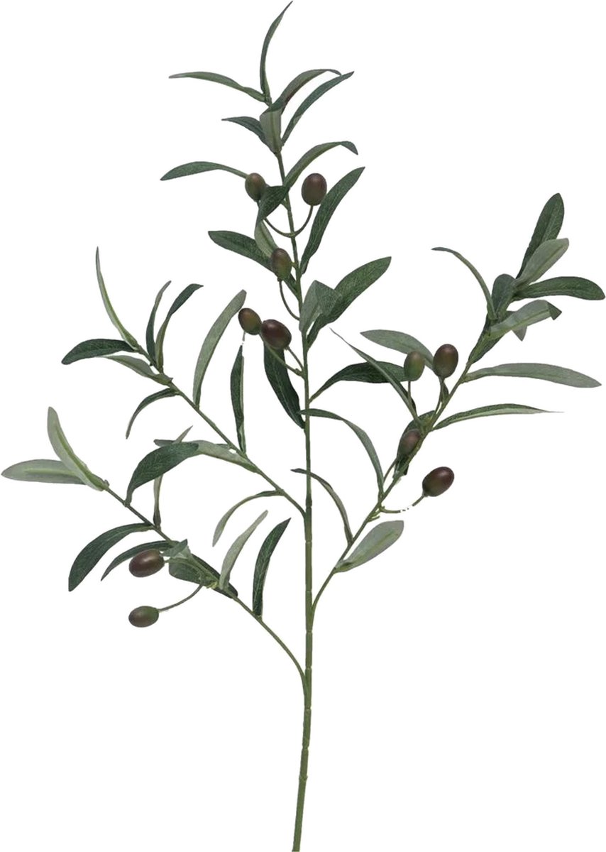 Bellatio Design Kunstplant Olijf takken - 75 cm - groen - olijfboom - siertakken stelen - decoratie