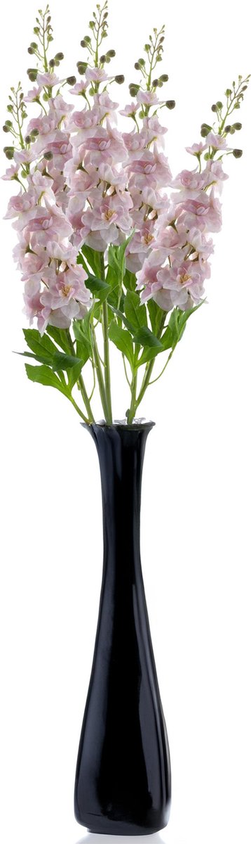 Bellatio Design Kunstbloemen boeket Ridderspoor/delphinium - 8x - 87 cm - licht roze - kunst zijdebloemen - bloesem tak Lichtroze