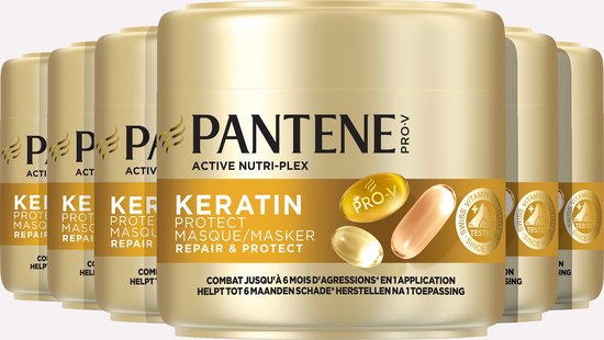 Pantene Pro-V Repair & Protect Keratin Protect Haarmasker - voor Droog, Beschadigd haar - Voordeelverpakking 6 x 300ml