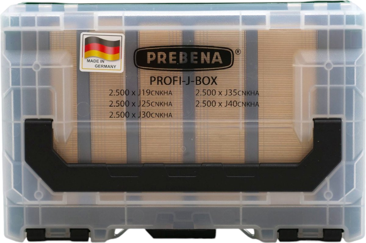 Prebena PROFI-J-BOX Stootkopnagels Schroefdraad 25 / 32 / 40 / 50 mm 12500 st. verzinkt gehard