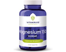 Vitakruid Magnesium 150 Malaat met Vitamine B6 (P-5-P) 180 Tabletten