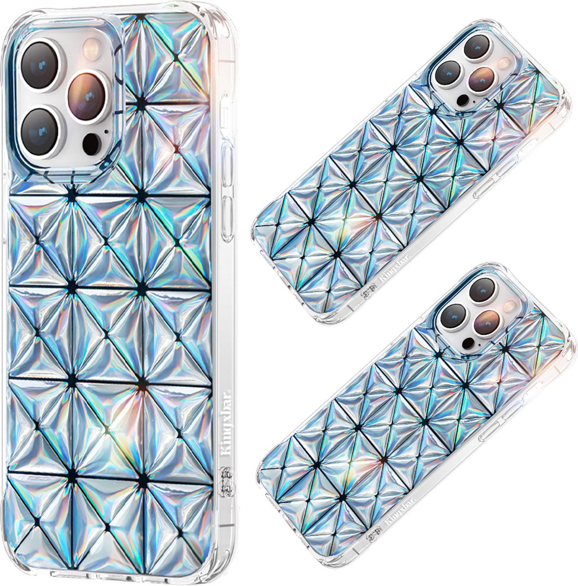 Kingxbar - Miya - Series iPhone - 14 - Plus - hoesje, - achterkant, - laserkleur
