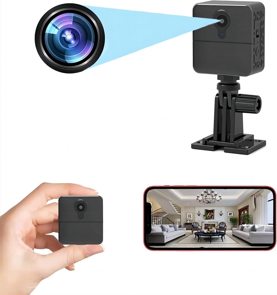 Spy Camera Mini WLAN-camera's echte full HD-opname thuisveiligheid draagbaar record multifunctionele camera