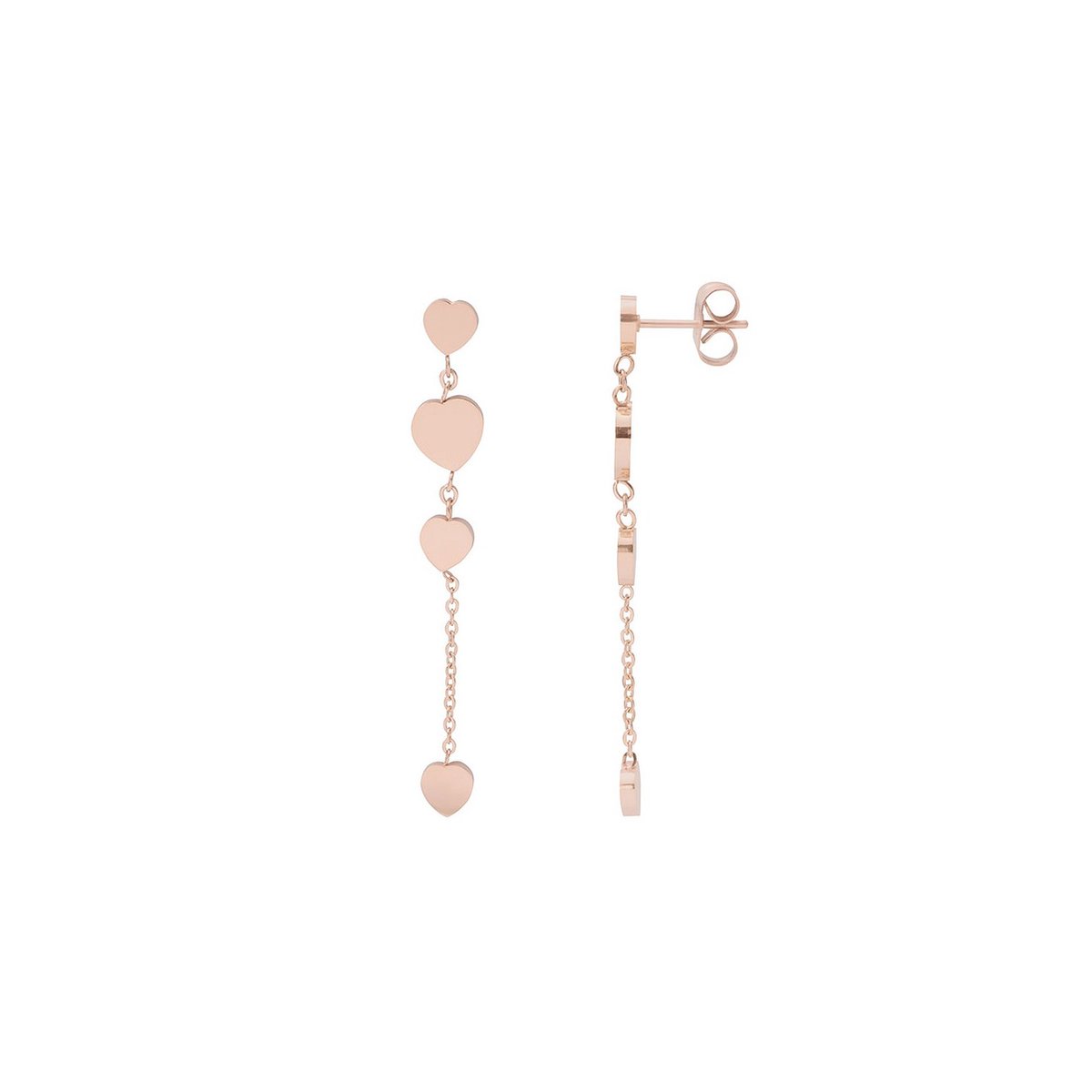 iXXXi Jewelry-4 Hearts Dangle-Rosé goudkleurig-Dames Oorbellen